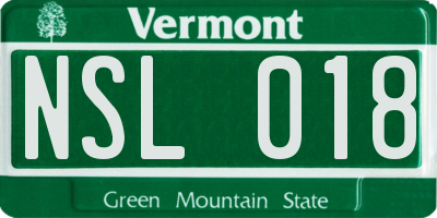 VT license plate NSL018