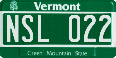 VT license plate NSL022