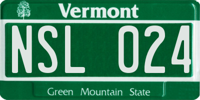 VT license plate NSL024