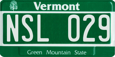 VT license plate NSL029