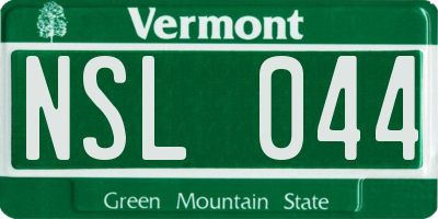 VT license plate NSL044