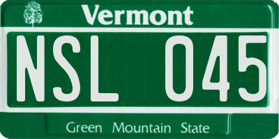 VT license plate NSL045