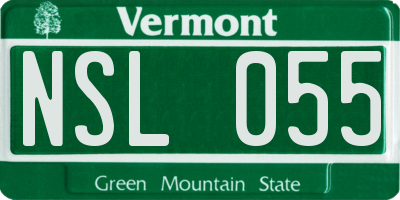 VT license plate NSL055