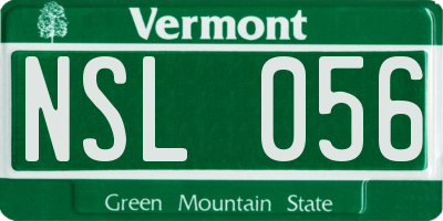 VT license plate NSL056