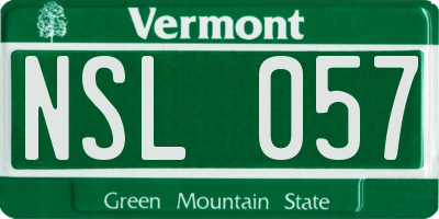 VT license plate NSL057