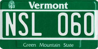 VT license plate NSL060