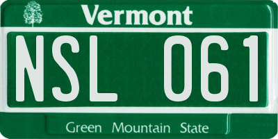 VT license plate NSL061