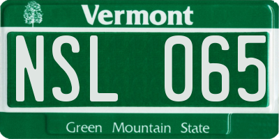 VT license plate NSL065