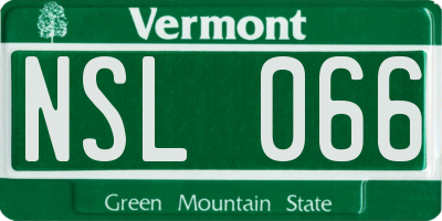 VT license plate NSL066