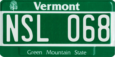 VT license plate NSL068