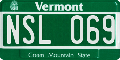 VT license plate NSL069