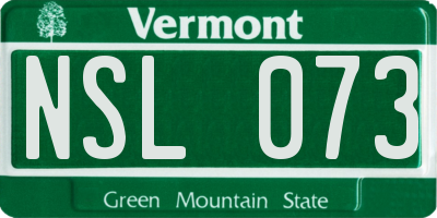 VT license plate NSL073