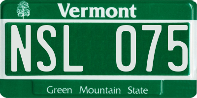 VT license plate NSL075