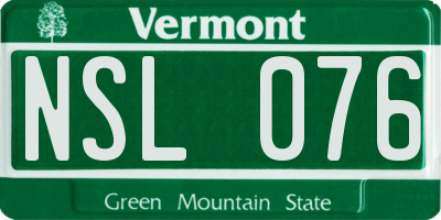 VT license plate NSL076
