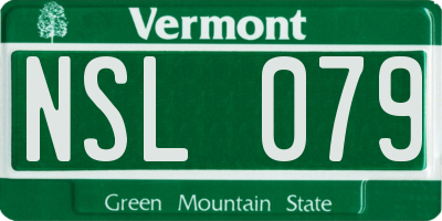 VT license plate NSL079