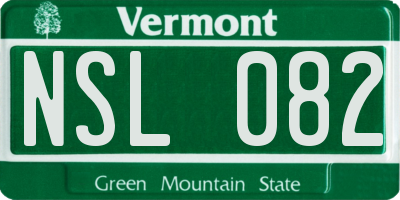 VT license plate NSL082