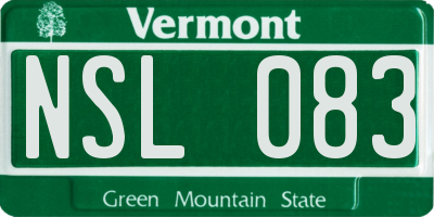 VT license plate NSL083