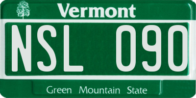 VT license plate NSL090