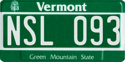 VT license plate NSL093