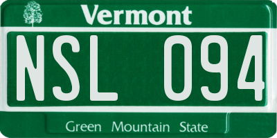 VT license plate NSL094