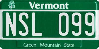 VT license plate NSL099