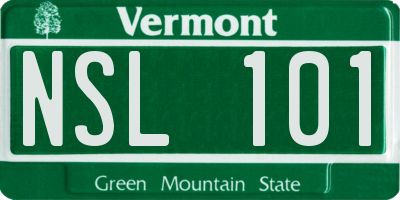 VT license plate NSL101