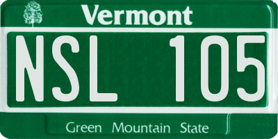VT license plate NSL105