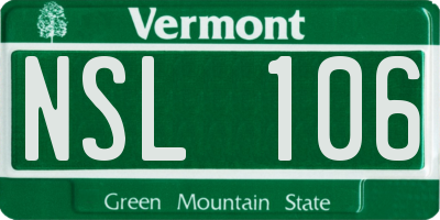 VT license plate NSL106