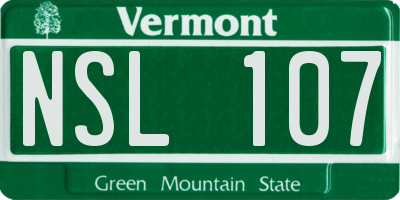VT license plate NSL107