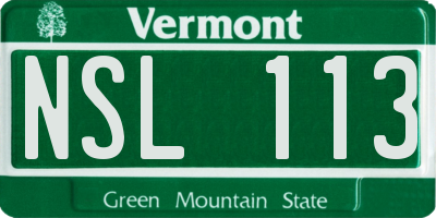 VT license plate NSL113