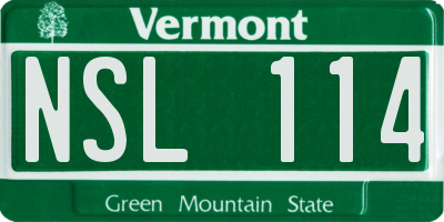 VT license plate NSL114