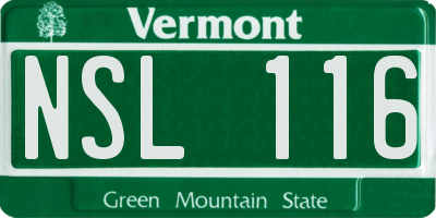 VT license plate NSL116
