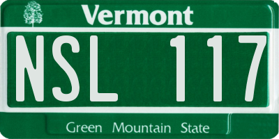 VT license plate NSL117