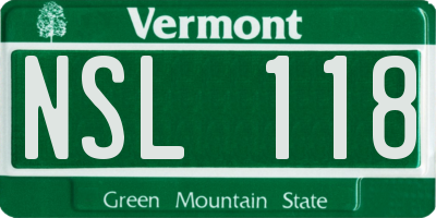 VT license plate NSL118