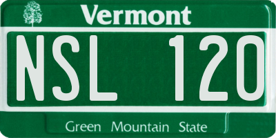 VT license plate NSL120