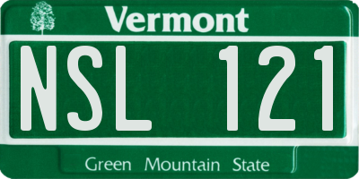 VT license plate NSL121