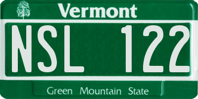 VT license plate NSL122