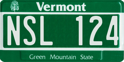 VT license plate NSL124