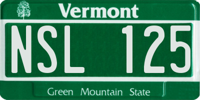 VT license plate NSL125
