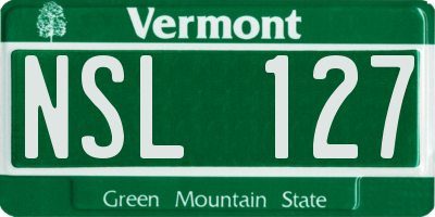 VT license plate NSL127