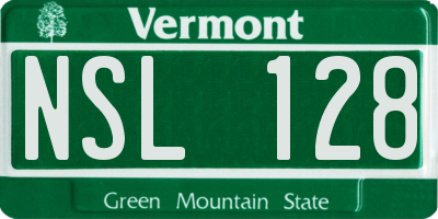 VT license plate NSL128