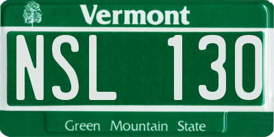 VT license plate NSL130