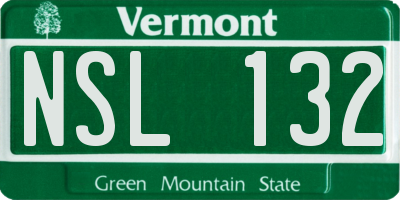 VT license plate NSL132