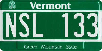 VT license plate NSL133
