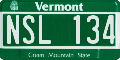 VT license plate NSL134