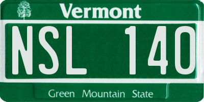 VT license plate NSL140