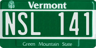 VT license plate NSL141