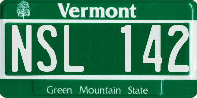 VT license plate NSL142