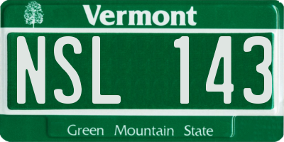 VT license plate NSL143