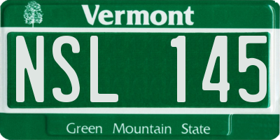 VT license plate NSL145